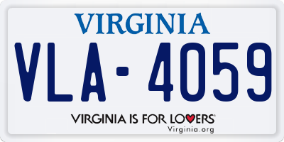 VA license plate VLA4059