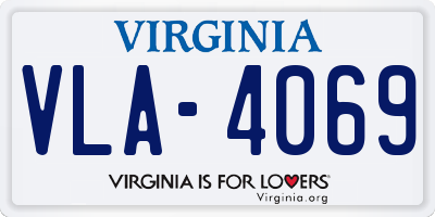 VA license plate VLA4069