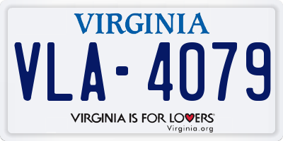 VA license plate VLA4079