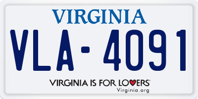 VA license plate VLA4091