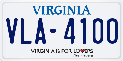 VA license plate VLA4100