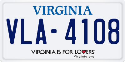 VA license plate VLA4108
