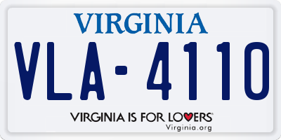 VA license plate VLA4110