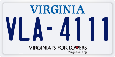VA license plate VLA4111