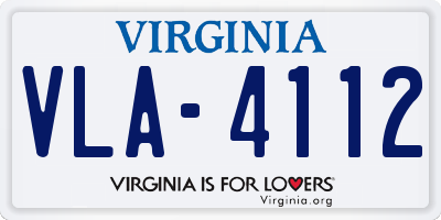 VA license plate VLA4112