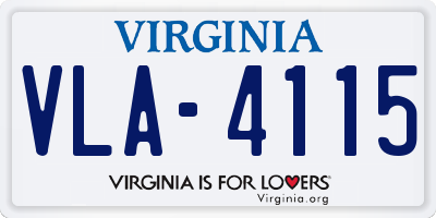 VA license plate VLA4115