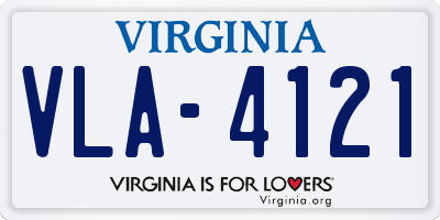 VA license plate VLA4121