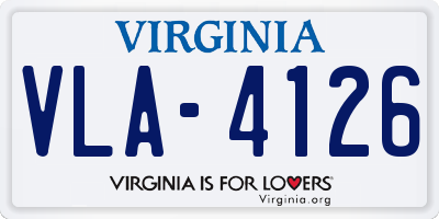 VA license plate VLA4126