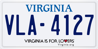 VA license plate VLA4127