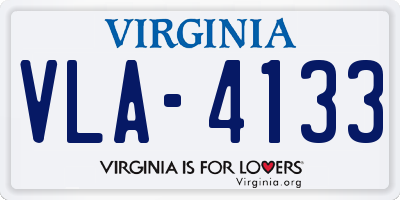 VA license plate VLA4133