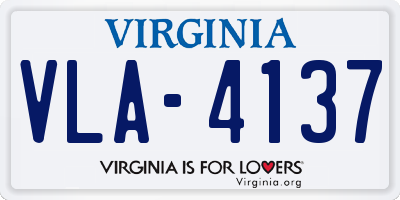 VA license plate VLA4137