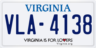 VA license plate VLA4138