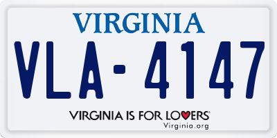 VA license plate VLA4147
