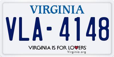 VA license plate VLA4148