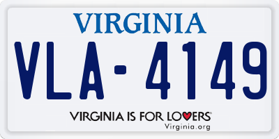 VA license plate VLA4149