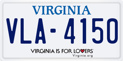 VA license plate VLA4150