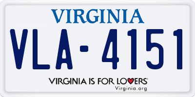 VA license plate VLA4151