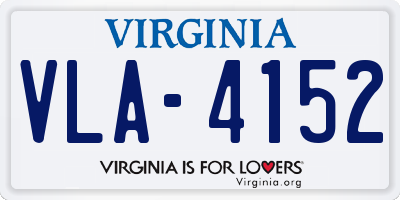 VA license plate VLA4152