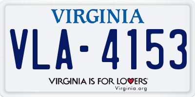 VA license plate VLA4153