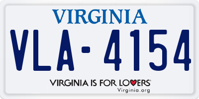 VA license plate VLA4154