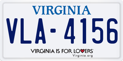 VA license plate VLA4156