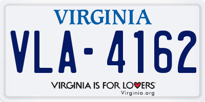 VA license plate VLA4162
