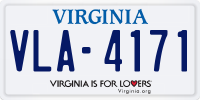 VA license plate VLA4171