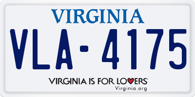 VA license plate VLA4175