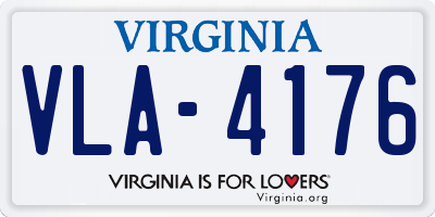 VA license plate VLA4176
