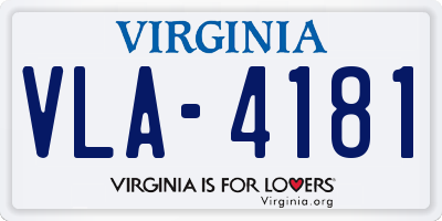 VA license plate VLA4181