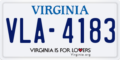 VA license plate VLA4183