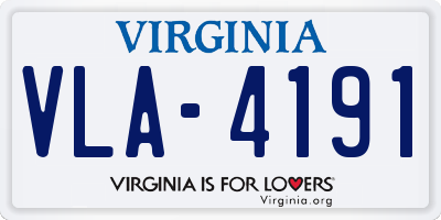 VA license plate VLA4191