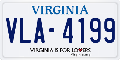 VA license plate VLA4199