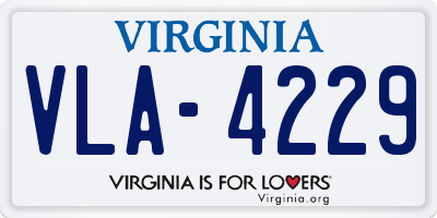 VA license plate VLA4229