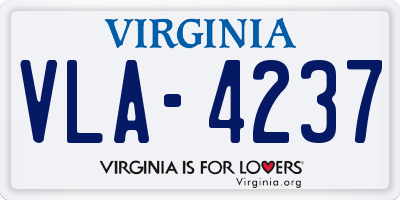VA license plate VLA4237