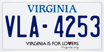 VA license plate VLA4253