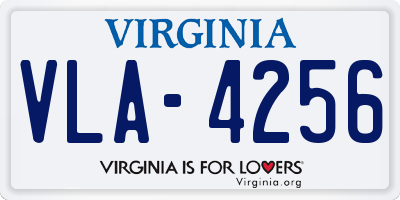 VA license plate VLA4256