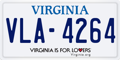 VA license plate VLA4264