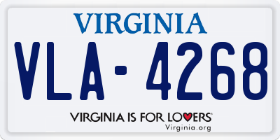 VA license plate VLA4268