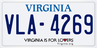 VA license plate VLA4269