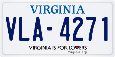 VA license plate VLA4271
