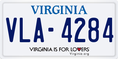 VA license plate VLA4284