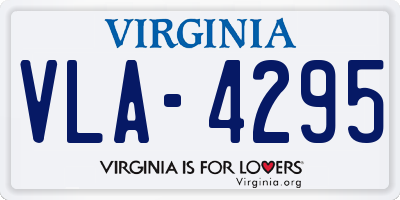 VA license plate VLA4295