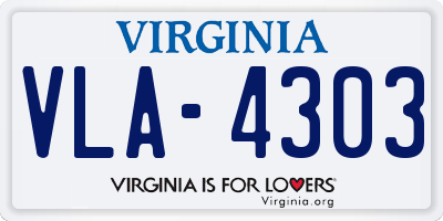 VA license plate VLA4303