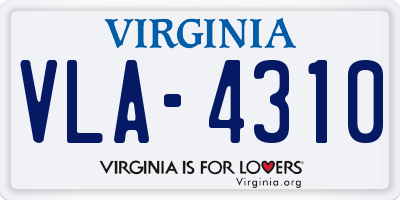 VA license plate VLA4310