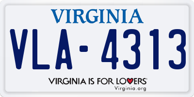 VA license plate VLA4313