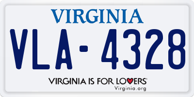 VA license plate VLA4328
