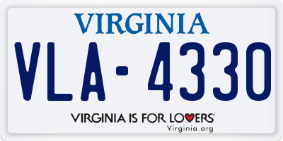 VA license plate VLA4330