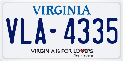 VA license plate VLA4335