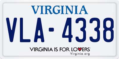 VA license plate VLA4338